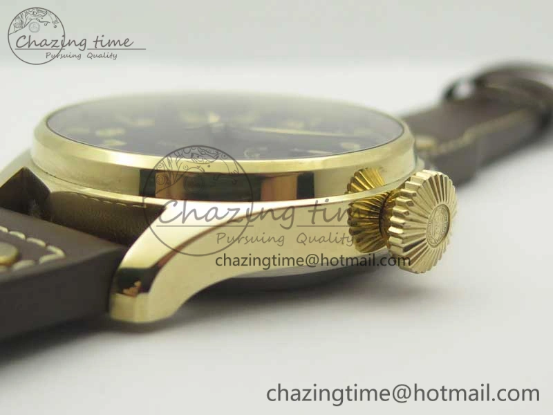 Big Pilot IW501005 Real Bronze ZF 1:1 Best Edition Black Dial on Brown Leather Strap A52000