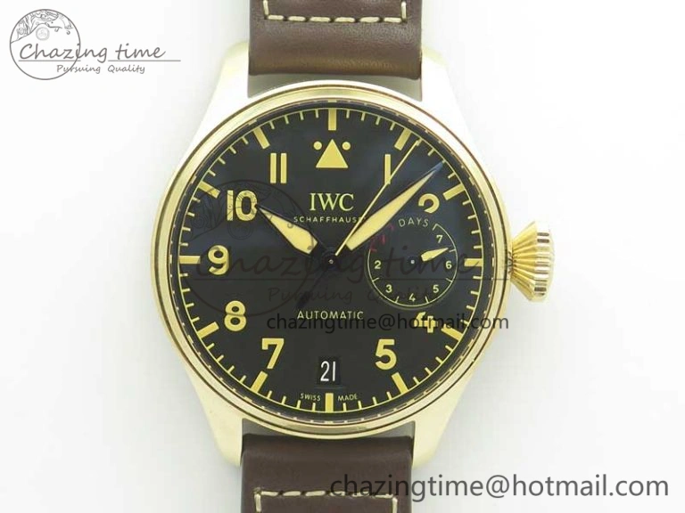 Big Pilot IW501005 Real Bronze ZF 1:1 Best Edition Black Dial on Brown Leather Strap A52000