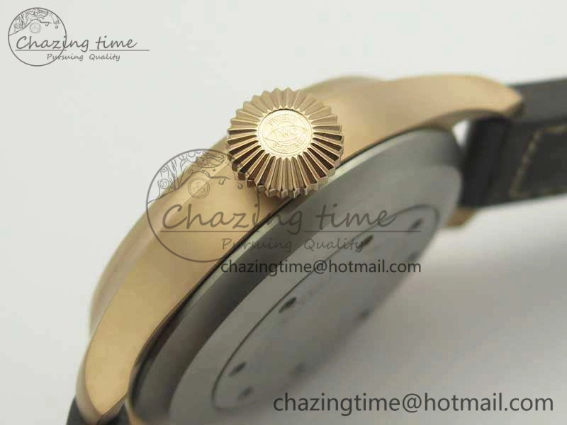 Big Pilot IW510301 Satin-Polished RG YLF Best Edition Black Dial On Leather Strap A521111