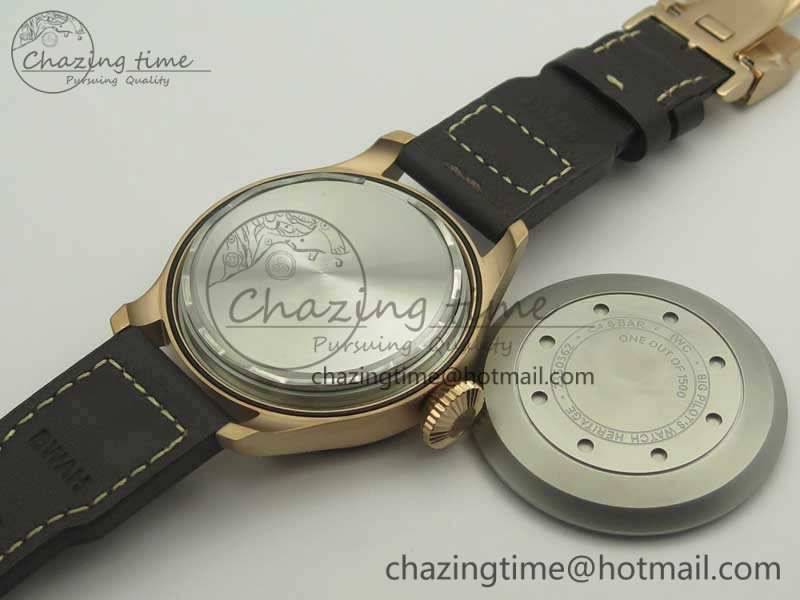 Big Pilot IW510301 Satin-Polished RG YLF Best Edition Black Dial On Leather Strap A521111