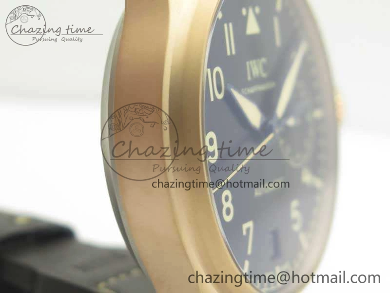 Big Pilot IW510301 Satin-Polished RG YLF Best Edition Black Dial On Leather Strap A521111