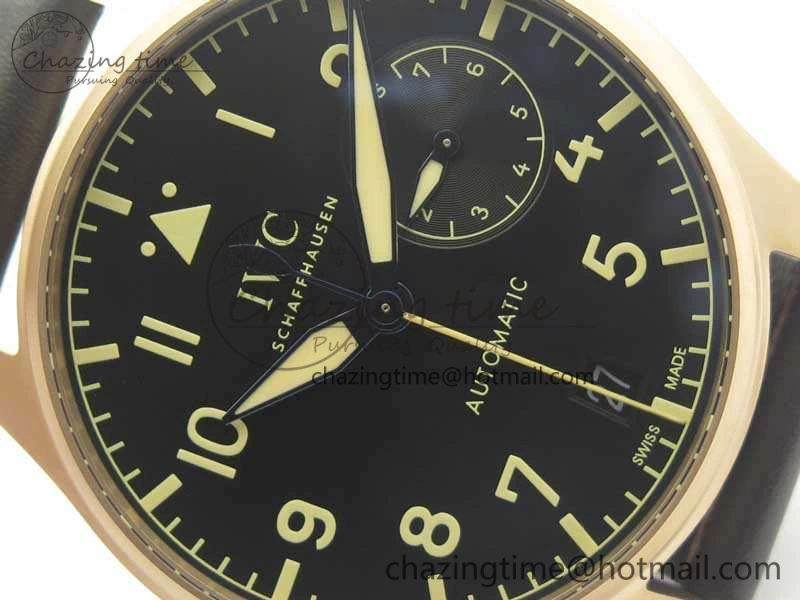 Big Pilot IW510301 Satin-Polished RG YLF Best Edition Black Dial On Leather Strap A521111