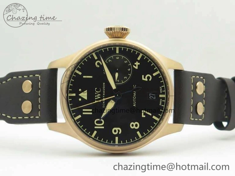 Big Pilot IW510301 Satin-Polished RG YLF Best Edition Black Dial On Leather Strap A521111