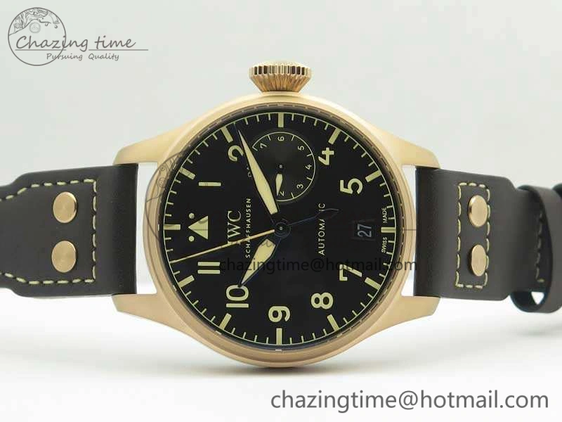 Big Pilot IW510301 Satin-Polished RG YLF Best Edition Black Dial On Leather Strap A521111