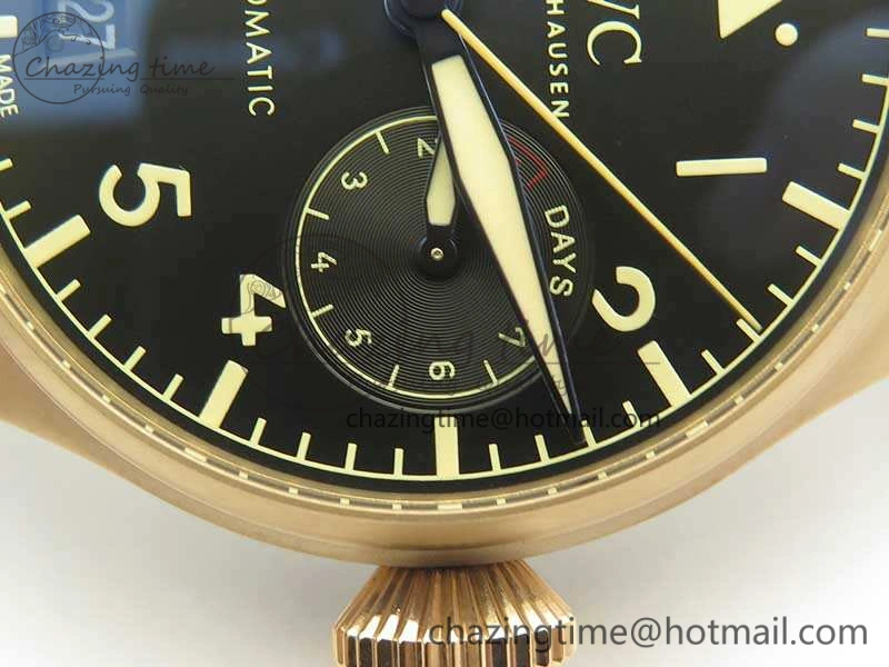 Big Pilot IW510301 Satin-Polished RG YLF Best Edition Black Dial On Leather Strap A521111