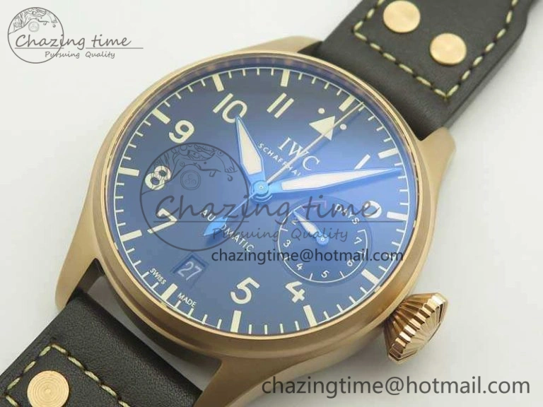 Big Pilot IW510301 Satin-Polished RG YLF Best Edition Black Dial On Leather Strap A521111