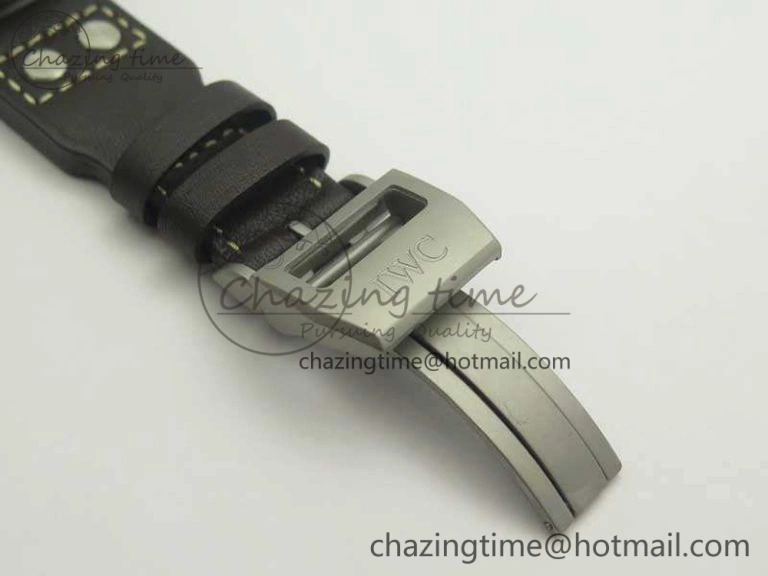 Big Pilot IW510301 Satin-Polished SS YLF Best Edition Black Dial On Leather Strap A521111