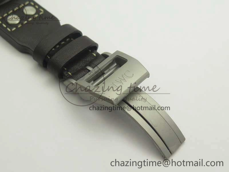 Big Pilot IW510301 Satin-Polished SS YLF Best Edition Black Dial On Leather Strap A521111