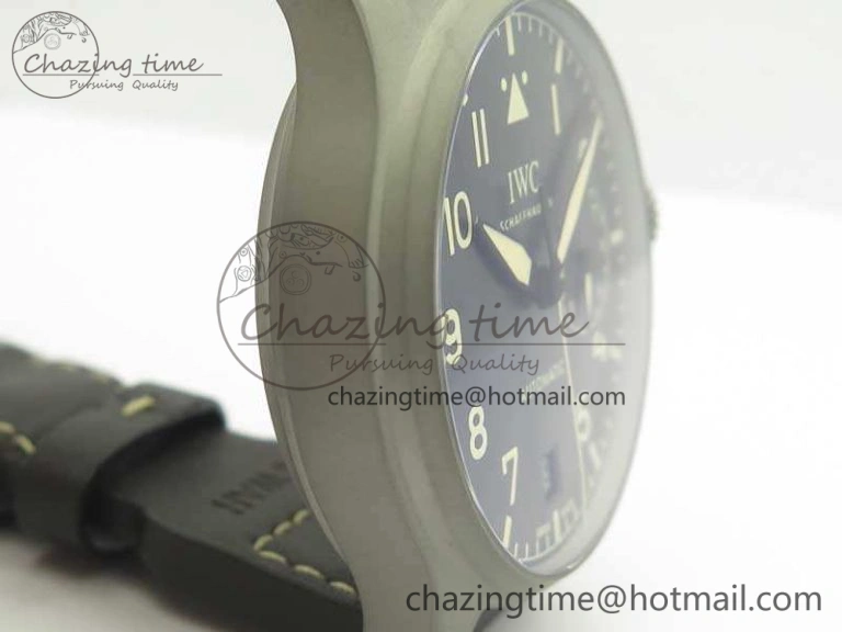 Big Pilot IW510301 Satin-Polished SS YLF Best Edition Black Dial On Leather Strap A521111