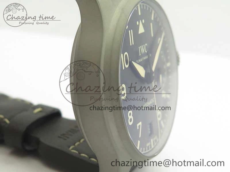 Big Pilot IW510301 Satin-Polished SS YLF Best Edition Black Dial On Leather Strap A521111