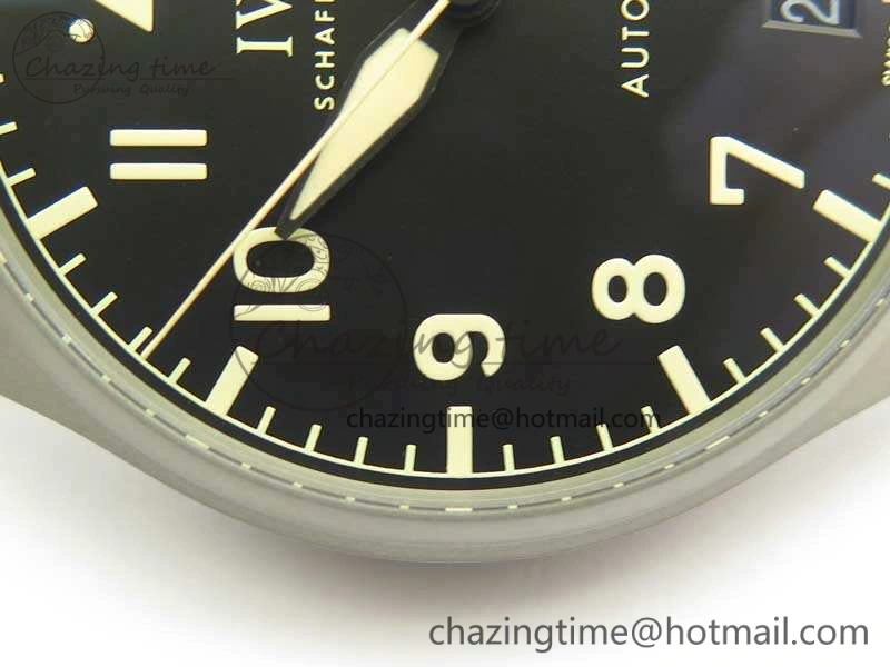 Big Pilot IW510301 Satin-Polished SS YLF Best Edition Black Dial On Leather Strap A521111