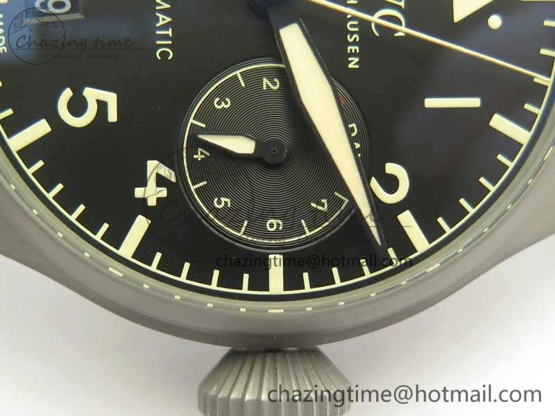 Big Pilot IW510301 Satin-Polished SS YLF Best Edition Black Dial On Leather Strap A521111