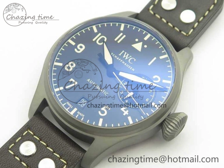 Big Pilot IW510301 Satin-Polished SS YLF Best Edition Black Dial On Leather Strap A521111