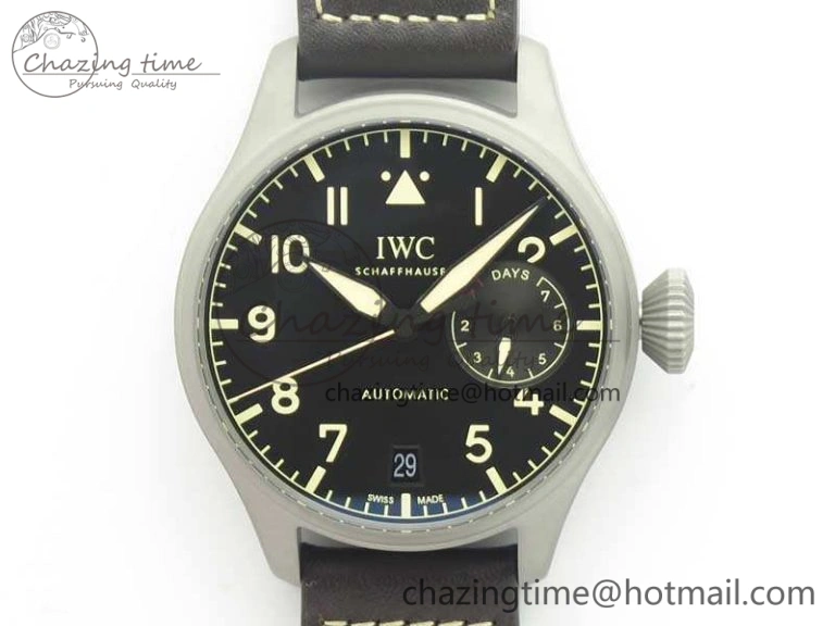 Big Pilot IW510301 Satin-Polished SS YLF Best Edition Black Dial On Leather Strap A521111