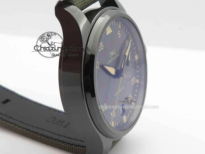 Big Pilot Real PR 48mm IW501902 Real Ceramic ZF 1:1 Best Edition On Green Nylon Strap A51111 V2