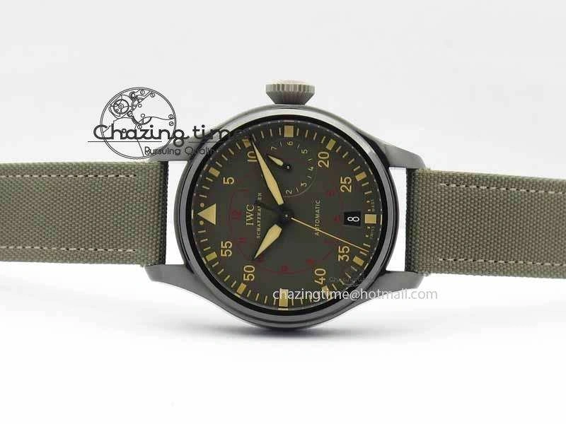 Big Pilot Real PR 48mm IW501902 Real Ceramic ZF 1:1 Best Edition On Green Nylon Strap A51111 V2