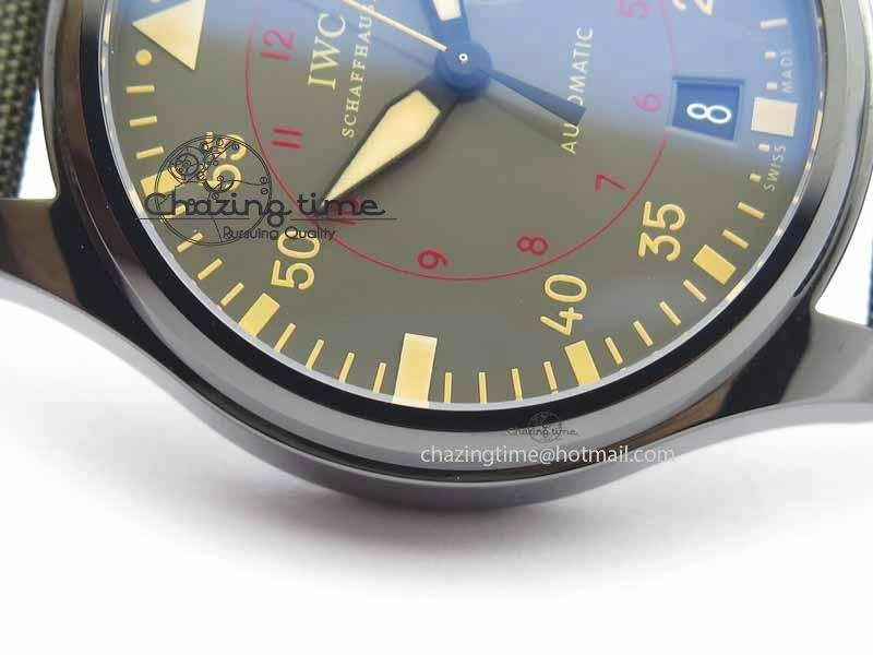 Big Pilot Real PR 48mm IW501902 Real Ceramic ZF 1:1 Best Edition On Green Nylon Strap A51111 V2