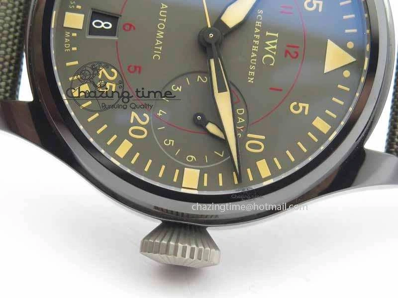 Big Pilot Real PR 48mm IW501902 Real Ceramic ZF 1:1 Best Edition On Green Nylon Strap A51111 V2