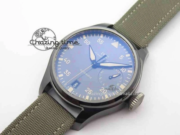 Big Pilot Real PR 48mm IW501902 Real Ceramic ZF 1:1 Best Edition On Green Nylon Strap A51111 V2