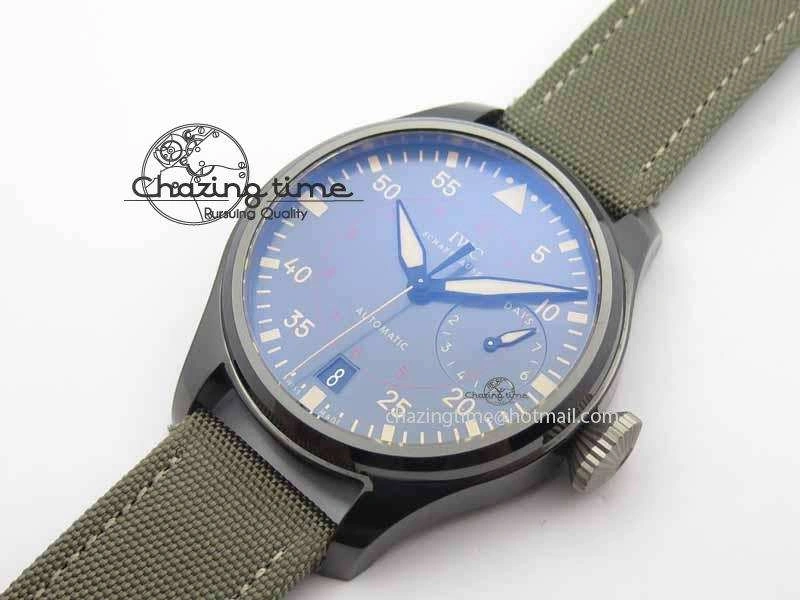 Big Pilot Real PR 48mm IW501902 Real Ceramic ZF 1:1 Best Edition On Green Nylon Strap A51111 V2