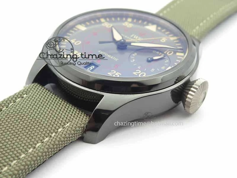 Big Pilot Real PR 48mm IW501902 Real Ceramic ZF 1:1 Best Edition On Green Nylon Strap A51111 V2