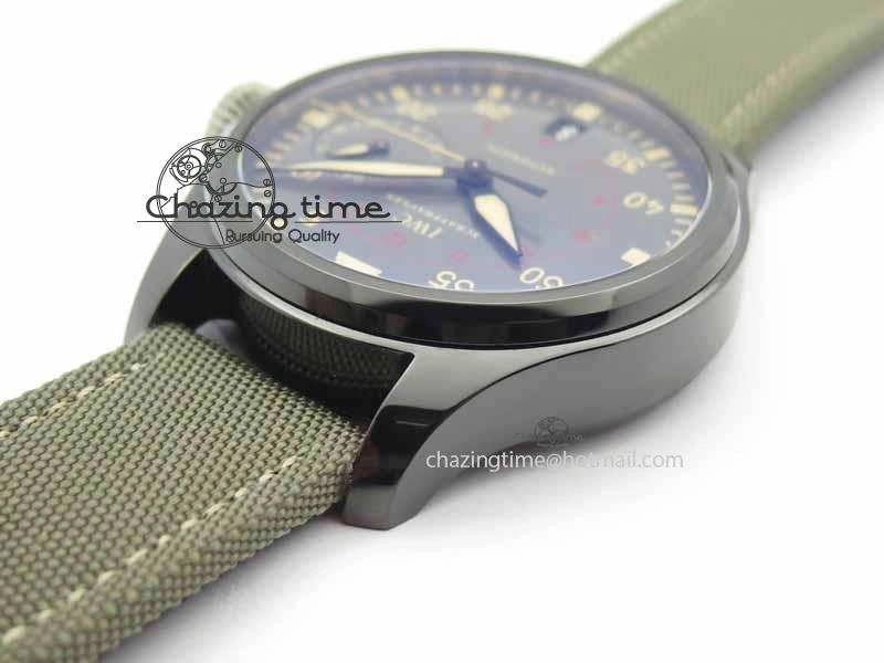 Big Pilot Real PR 48mm IW501902 Real Ceramic ZF 1:1 Best Edition On Green Nylon Strap A51111 V2
