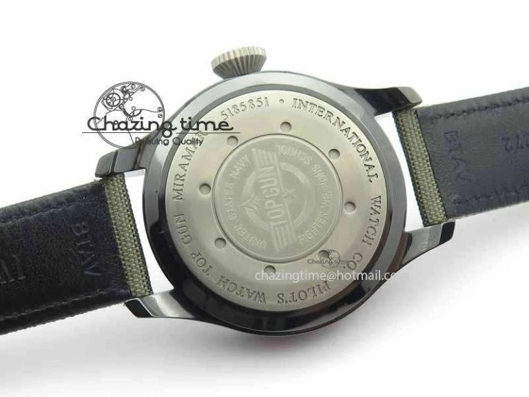 Big Pilot Real PR 48mm IW501902 Real Ceramic ZF 1:1 Best Edition On Green Nylon Strap A51111 V2