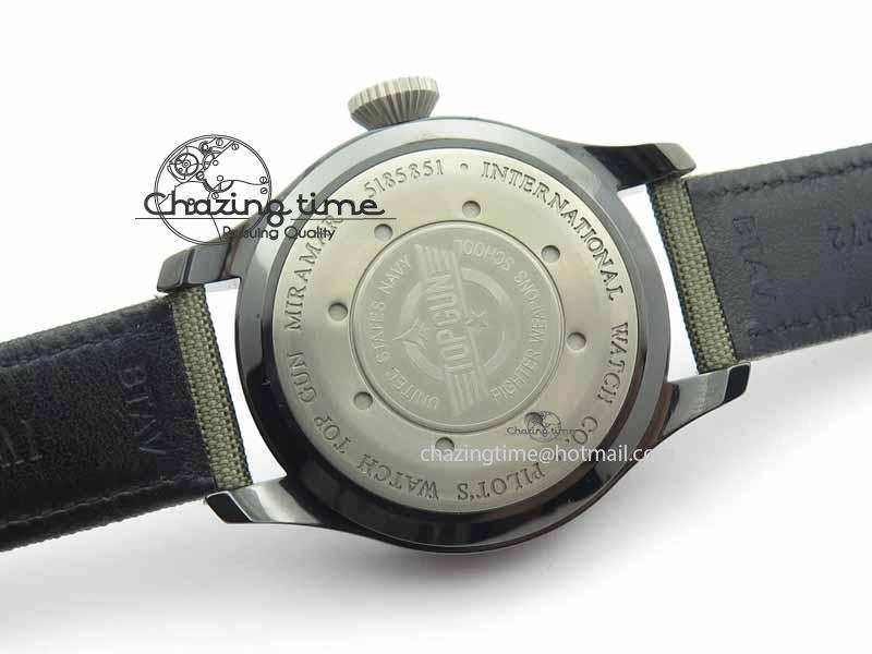Big Pilot Real PR 48mm IW501902 Real Ceramic ZF 1:1 Best Edition On Green Nylon Strap A51111 V2