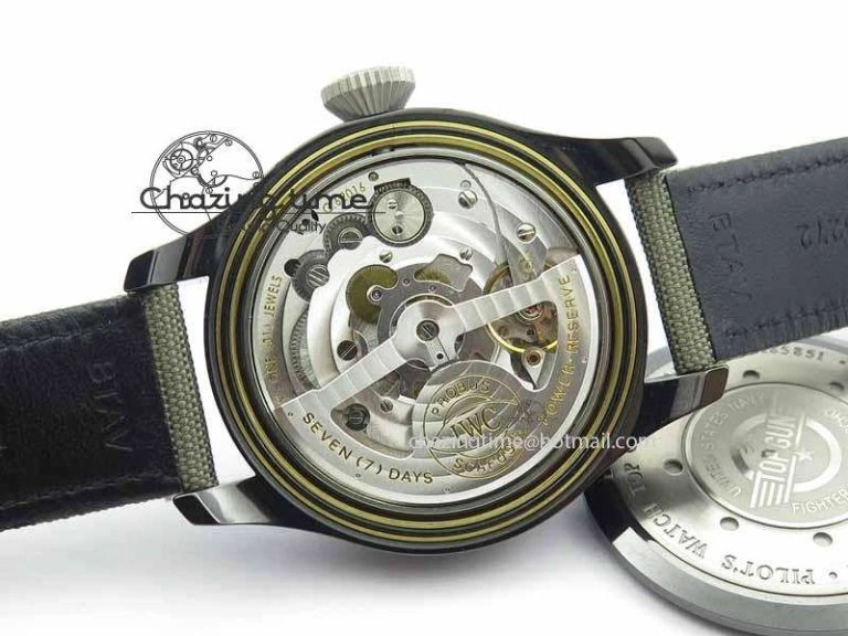 Big Pilot Real PR 48mm IW501902 Real Ceramic ZF 1:1 Best Edition On Green Nylon Strap A51111 V2