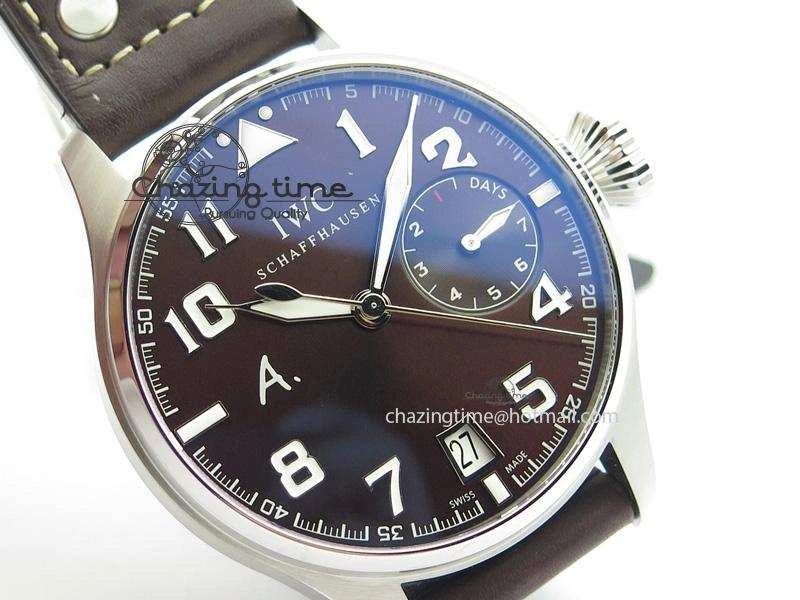 Big Pilot Real PR IW500422 ZF Best Edition Brown Dial On Brown Leather Strap A51111