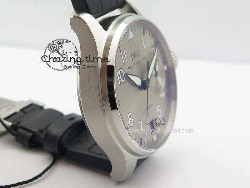 Big Pilot Real PR IW500906 ZF 1:1 Best Edition Silver Dial On Black Leather Strap A51111