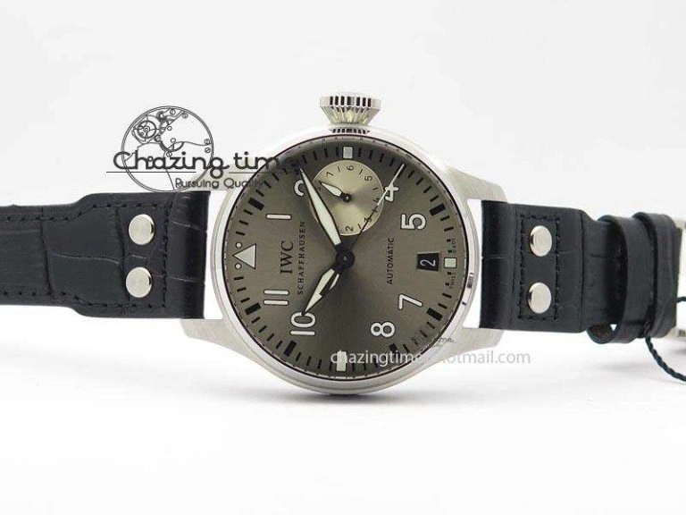 Big Pilot Real PR IW500906 ZF 1:1 Best Edition Silver Dial On Black Leather Strap A51111