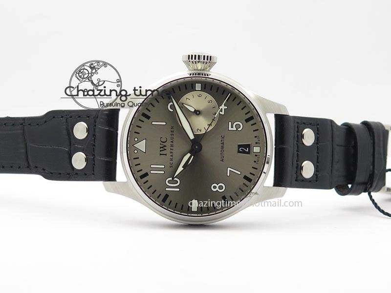 Big Pilot Real PR IW500906 ZF 1:1 Best Edition Silver Dial On Black Leather Strap A51111