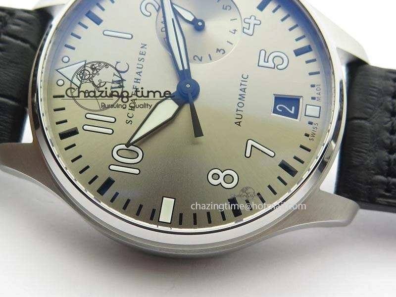 Big Pilot Real PR IW500906 ZF 1:1 Best Edition Silver Dial On Black Leather Strap A51111