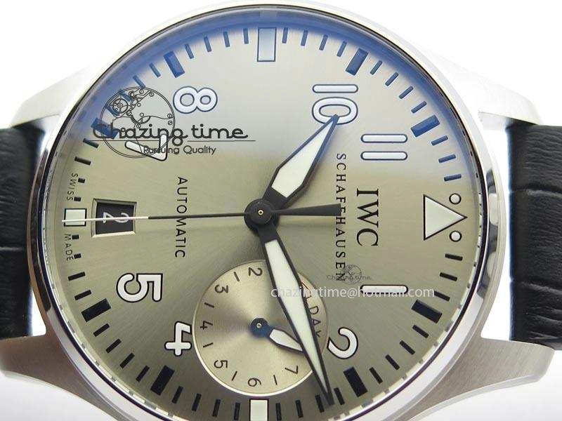 Big Pilot Real PR IW500906 ZF 1:1 Best Edition Silver Dial On Black Leather Strap A51111