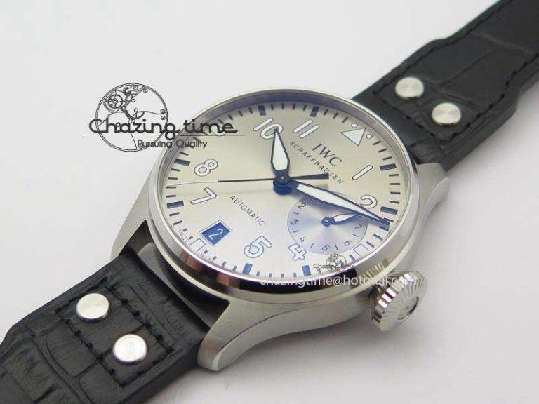 Big Pilot Real PR IW500906 ZF 1:1 Best Edition Silver Dial On Black Leather Strap A51111