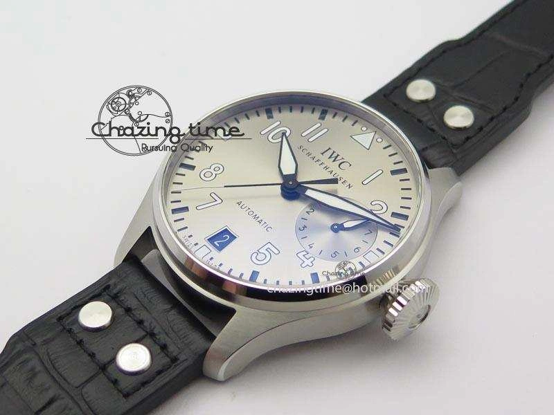 Big Pilot Real PR IW500906 ZF 1:1 Best Edition Silver Dial On Black Leather Strap A51111