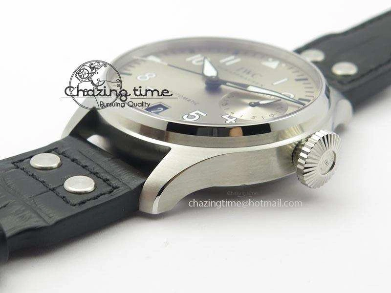 Big Pilot Real PR IW500906 ZF 1:1 Best Edition Silver Dial On Black Leather Strap A51111