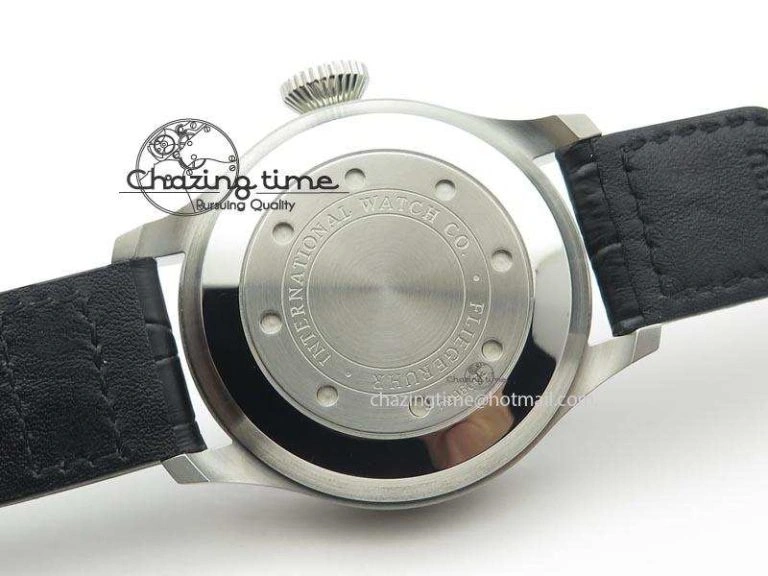 Big Pilot Real PR IW500906 ZF 1:1 Best Edition Silver Dial On Black Leather Strap A51111
