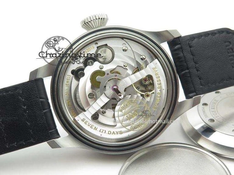 Big Pilot Real PR IW500906 ZF 1:1 Best Edition Silver Dial On Black Leather Strap A51111