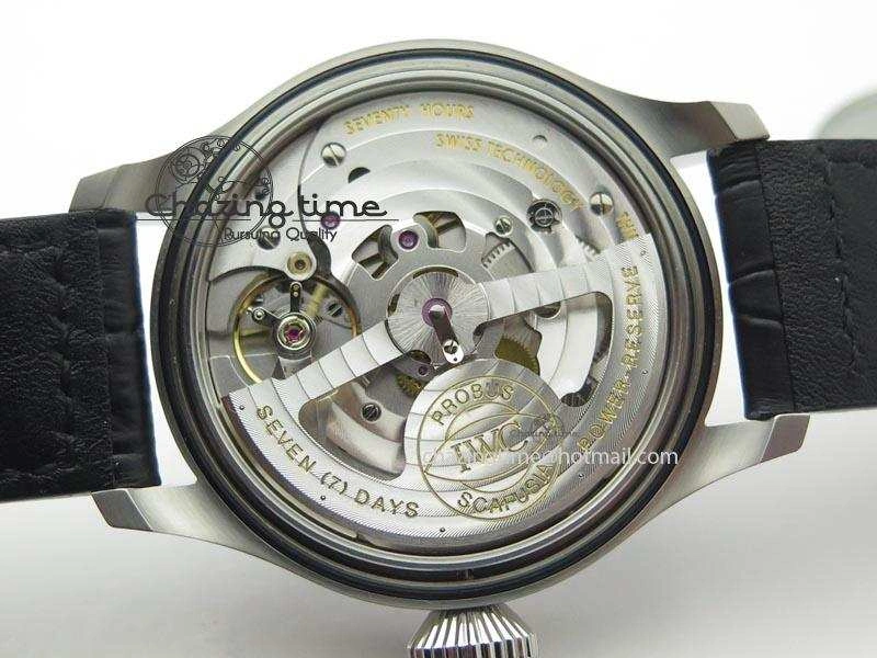 Big Pilot Real PR IW500906 ZF 1:1 Best Edition Silver Dial On Black Leather Strap A51111