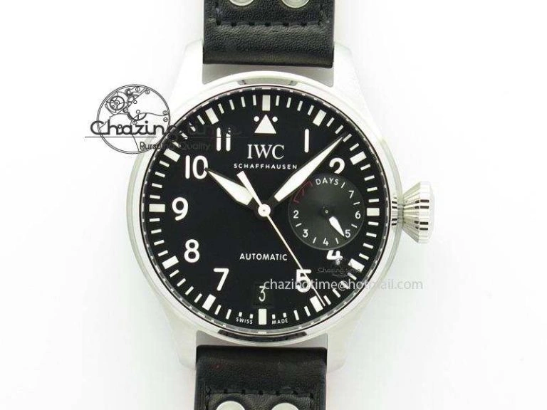 Big Pilot Real PR IW500912 ZF Best Edition Black Dial On Black Leather Strap A51111