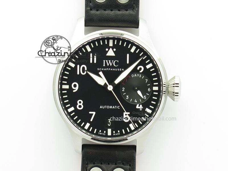 Big Pilot Real PR IW500912 ZF Best Edition Black Dial On Black Leather Strap A51111