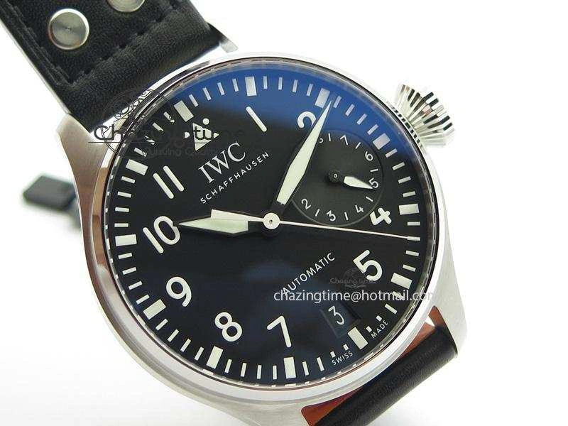 Big Pilot Real PR IW500912 ZF Best Edition Black Dial On Black Leather Strap A51111