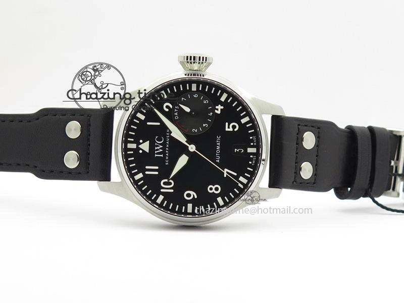 Big Pilot Real PR IW500912 ZF Best Edition Black Dial On Black Leather Strap A51111