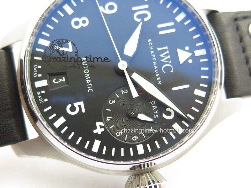 Big Pilot Real PR IW500912 ZF Best Edition Black Dial On Black Leather Strap A51111