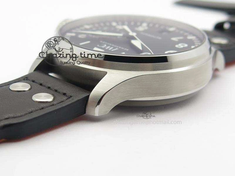 Big Pilot Real PR IW500912 ZF Best Edition Black Dial On Black Leather Strap A51111