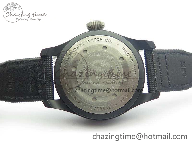 Big Pilot Real PR IW502001 Real Ceramic ZF 1:1 Best Edition On Black Calfskin Strap A51111 V2