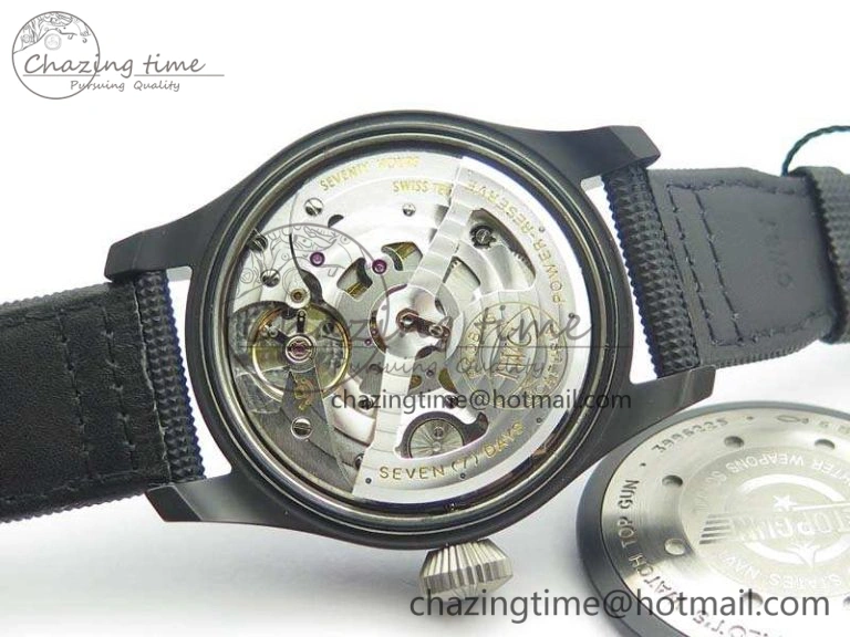 Big Pilot Real PR IW502001 Real Ceramic ZF 1:1 Best Edition On Black Calfskin Strap A51111 V2