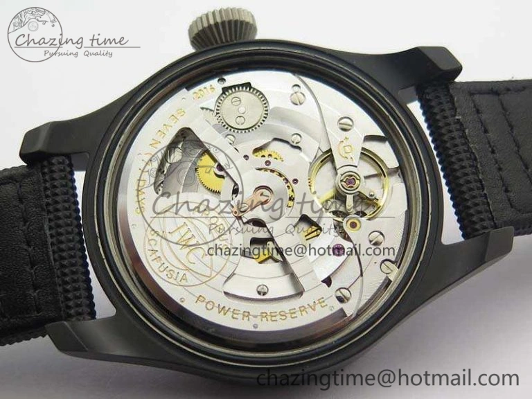 Big Pilot Real PR IW502001 Real Ceramic ZF 1:1 Best Edition On Black Calfskin Strap A51111 V2